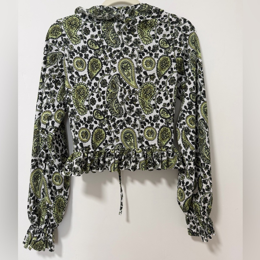 Zara Ruffled V-neck top - Picture 4 of 5